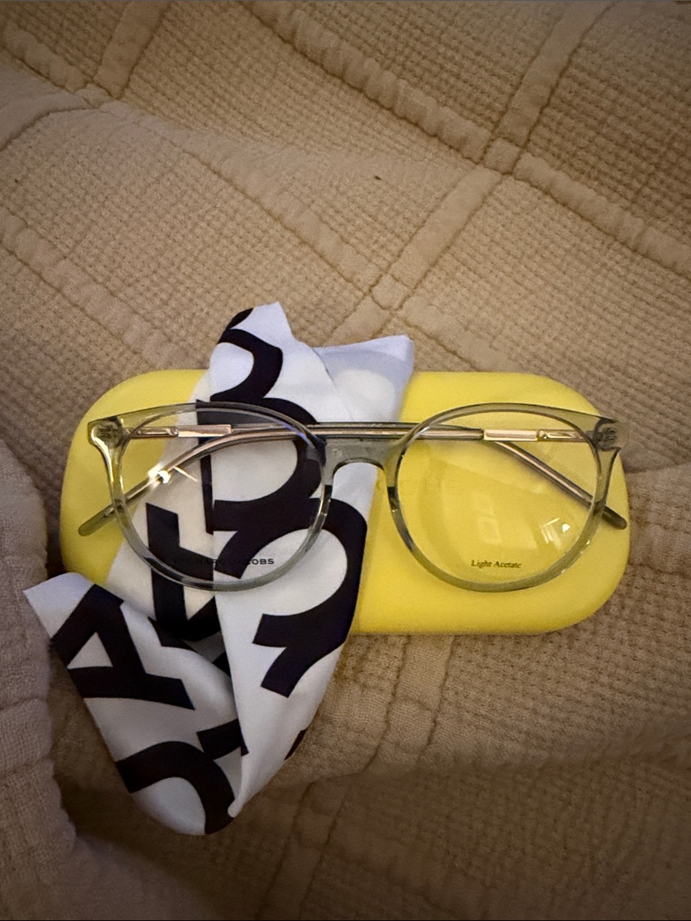 Marc Jacobs Clear Round Optical Glasses with Yellow Case